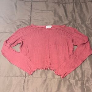 Free Kisses Ribbed Rose Top